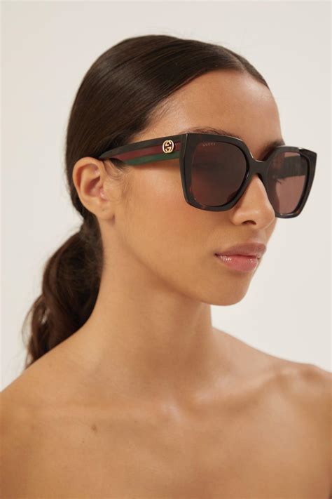 gucci havana transparent glasses|Gucci 59mm square sunglasses.